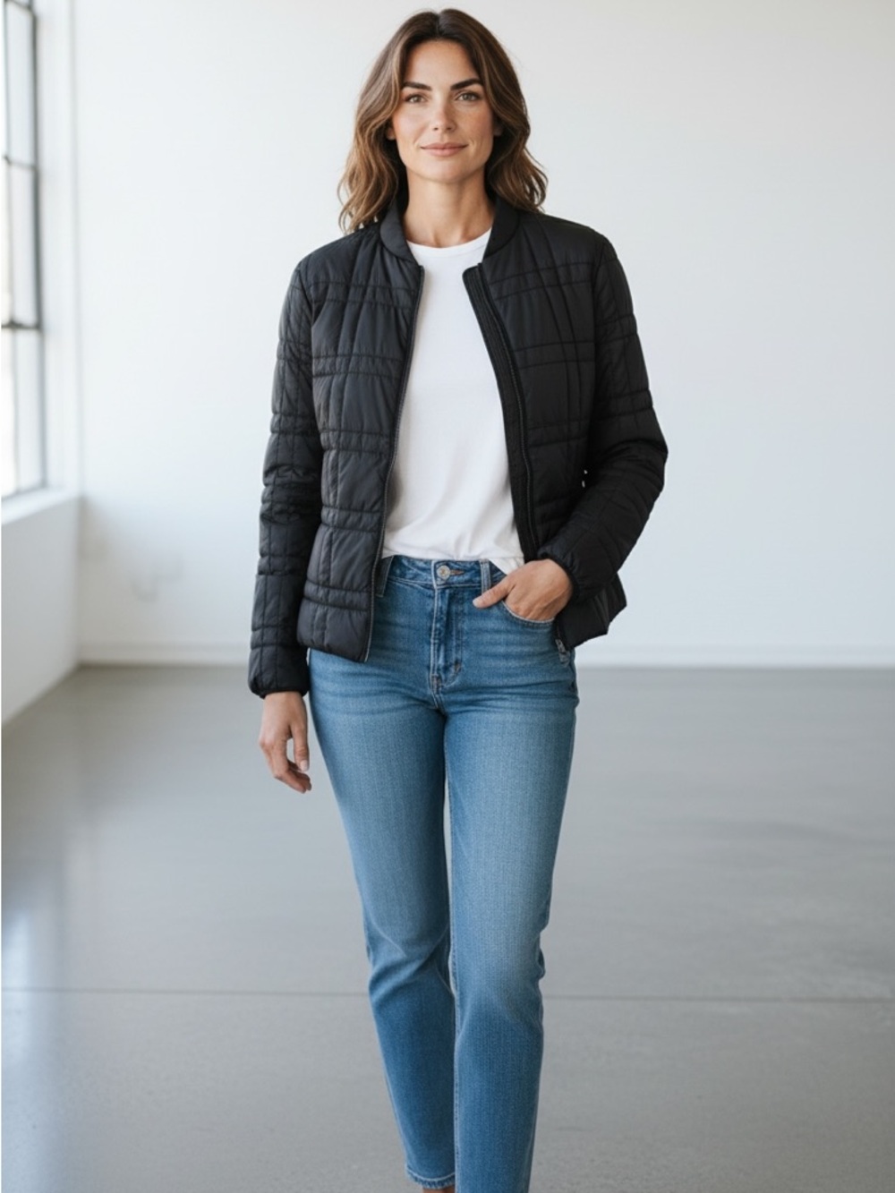 Brunello Cucinelli quilted puffer jacket with Monili trim